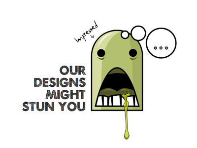 Our designs might stun you design face green illustration shade strange stun vector