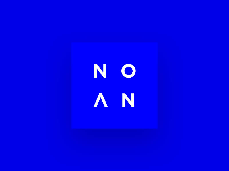 Noan logo blue design icon identity logo minimalistic noan simple studio type