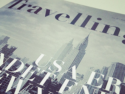 Travelling magazine course cover magazine minimalistic paper print printed project text travel typography