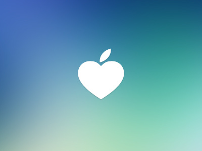 I love Apple apple brand clean creative heart icon logo love minimalistic pictogram white