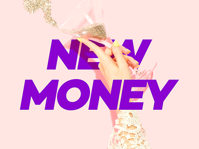 New Year - New Money 2018 2019 champagne glitter instagram minimalistic newyear purple simple typography