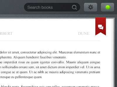 Reading book app book design fabric interface ipad label read red