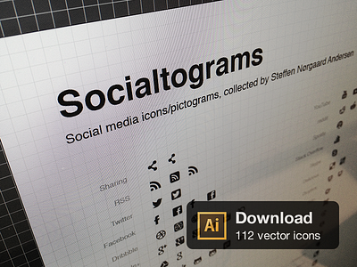 Socialtograms download free icons pictograms social vector