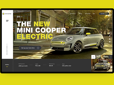 Mini auto branding car design electric car landing page concept logo mini mini cooper typography ui ux vector web