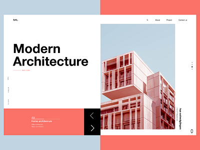 Modern Architecture concept 2019 trend architechture design landing page modern pantone typography ui ux web