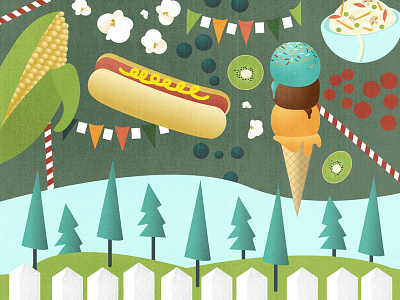 Festival Food Banner Illustration arts banner corn festival flat food hotdog ice cream illustration nonprofit popcorn vector