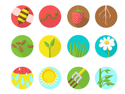 Garden Icons flat design icons illustration sketchapp vector
