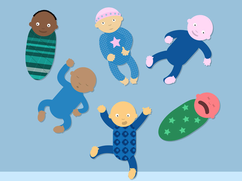 Presentation Deck Slide: Babies demographics flat vector slide presentation babies sketchapp illustration