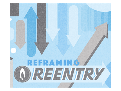 Reframing Reentry Graphic blue illustration non profit sketchapp typography vector