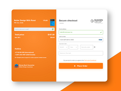 Secure Checkout Orange checkout checkout page form modal
