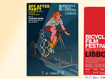 Bicycle Film Festival 13 bff bicycle design girl illustration poster