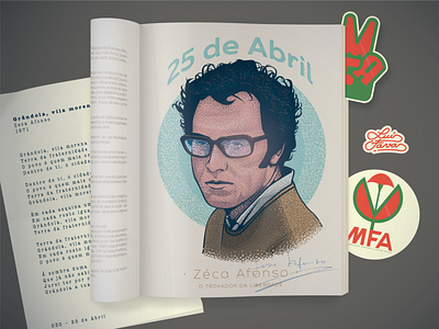 Zéca Afonso illustration magazine illustration portrait