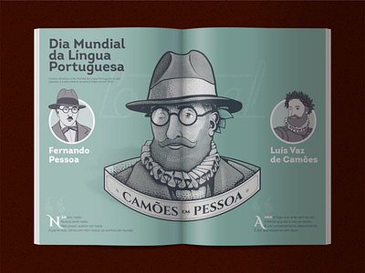World Portuguese language day illustration magazine portrait