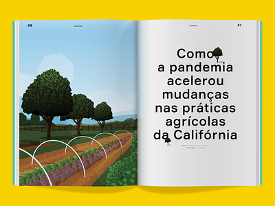 Agriculture Network for Sustentável Magazine agriculture california illustration magazine magazine illustration nature tree vector