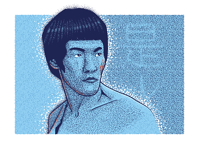 Bruce Lee blue bruce lee brucelee illustration portrait vector