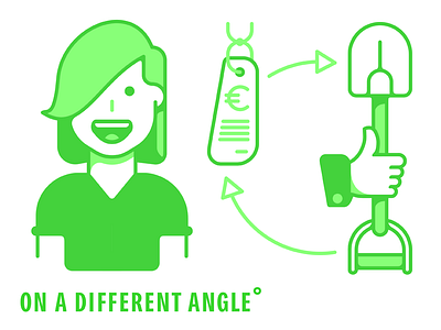 2 icons for "On a Different Angleº" girl green icon like €