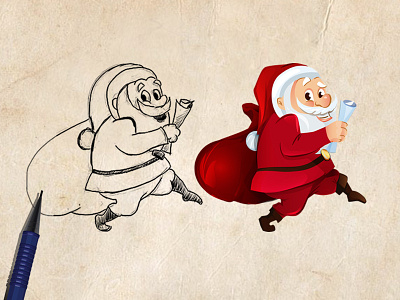 Christmas is comming ! Santa Claus is coming ! celebration charachter christmas funny illustration presents santa claus