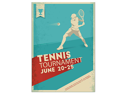 Tennis tournament. Poster,Flyer in Retro Style..