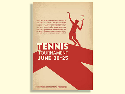 Tennis tournament. Poster,Flyer in Retro Style flyer poster print retro sport tennis player tournament vintage