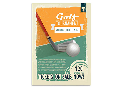 poster or flyer for a Golf Tournament flyer golf golf ball poster print retro vector