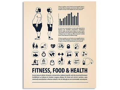Concept of fitness, healthy food and lifestyle . fit fitness food health icons illustration info man weight loss
