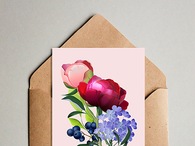 Floral, Wedding Card, Illustrations classic draw drawing floral art flower illustation post card romantic wedding