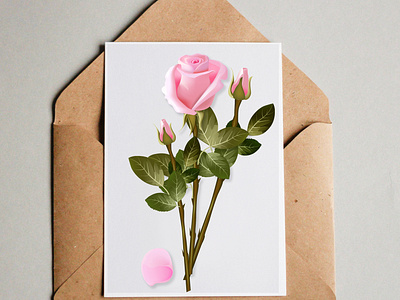 Rose, floral, flower, card, Ai