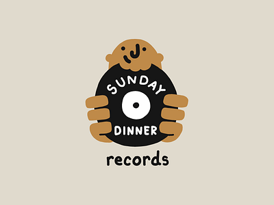 Sunday Dinner Records cartoon character doodle illustration music record label vector