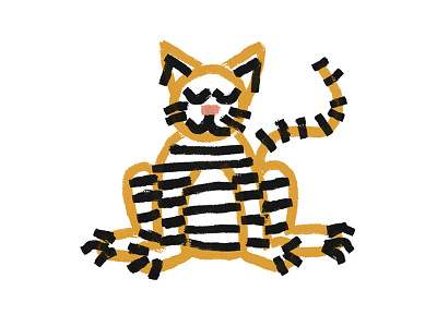 Big Cat cat drawing illo illustration stripes vector