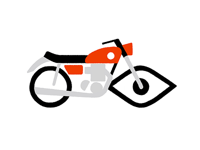 Keep an Eye Out design eye icon illo illustration logo mark. sight motorcycle seeing