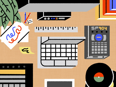 Workspace desk desktop graphicdesign icon illustration ipad musicproduction space work workspace