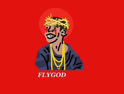 FLYGOD albumcover flyer design flygod hiphop illustration rap westsidegunn