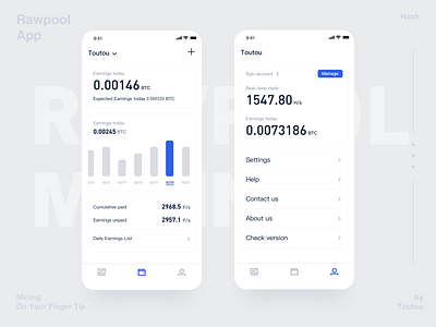 Rawpool App Design