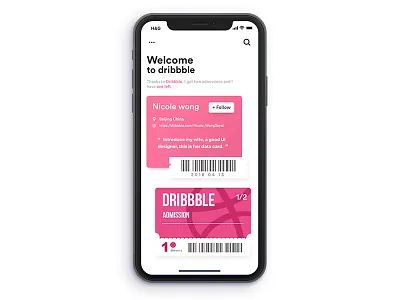 Dribbble Admission admission dribbble ios11 iphone ui ux x