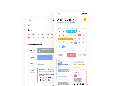 #UI100 Day Challenge # Day 5, Calendar Application 100day calendar color ios11 iphone ui ux x