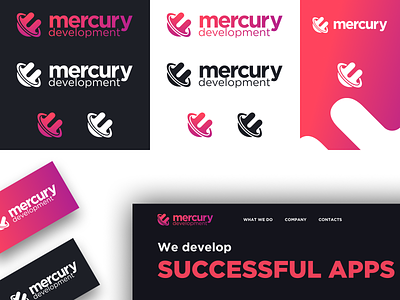Mercury Development Redesign branding branding design development development agency icon illustration logo mercury proposal rebranding typography ui vector