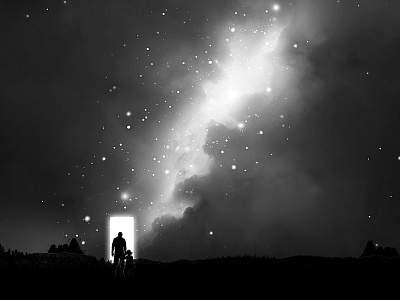 A new dimension cosmos galaxy light milkyway nebula night portal shade space space art stars