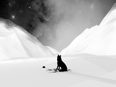 Husky 3d cosmos dog doggy galaxy husky illustration nebula night sky snow