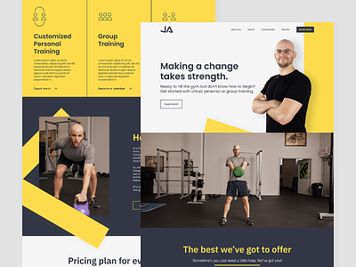 JA Strength - Landing Page branding graphic design landing page logo ui web design webflow website design