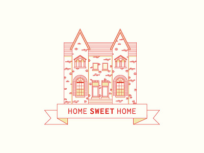 Home Sweet Home banner home house lineart