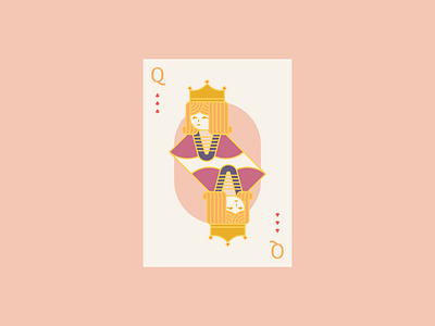 Queen cards flat illustration playing cards queen