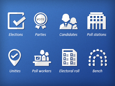 Election Data Icons election icon party poll roll station vote voting worker