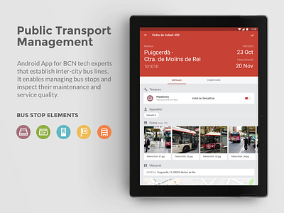 Public Transport Management App administration android app bus bus stop management tablet transport