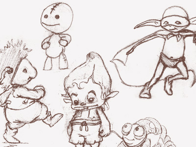 Fantasy Sketches animal creature elf fantasy puppet