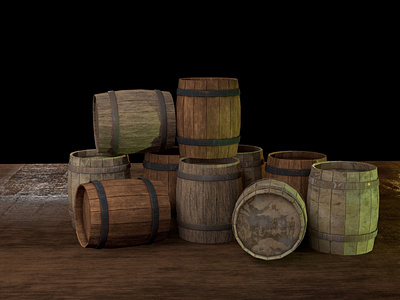 barrels 3d rendering