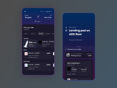 Choose between Starship, Flight, Hyperloop for your travel ! app darkmode design flat flight futuristic productdesign ui ux visualdesign