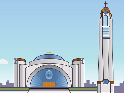 Resurrection Cathedral Albania | Building Illustration