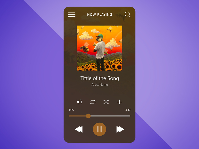 Music Player UI Free Mockup & Illustrator File by Kristjano Monka on
