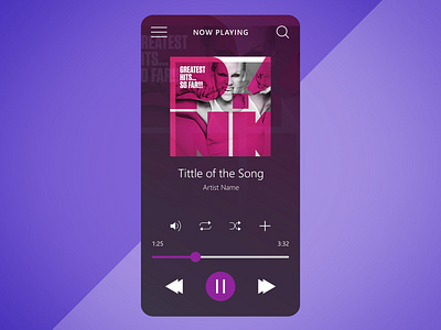 Music Player UI Free Mockup & Illustrator File flat free mockup free mockup psd illustration mockup music player music player ui ui