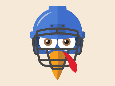 Turkey Face Football Helmet Illustration flat football illustration thanksgiving thanksgivingday turkey